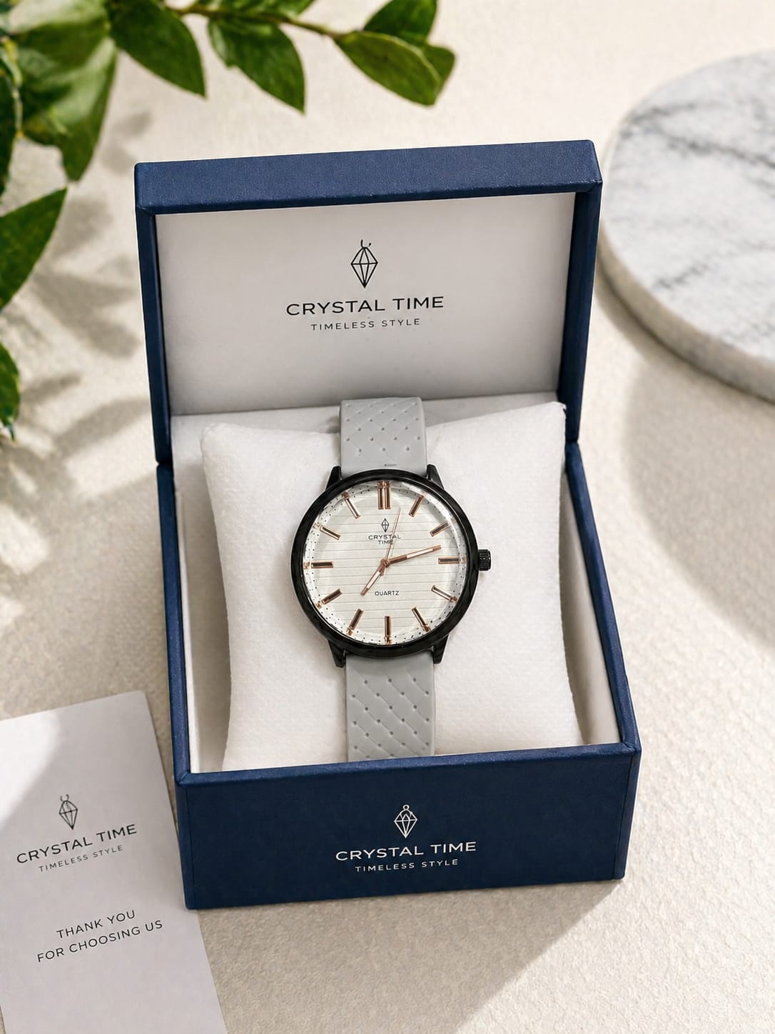 Quartz Crystal Time Watch