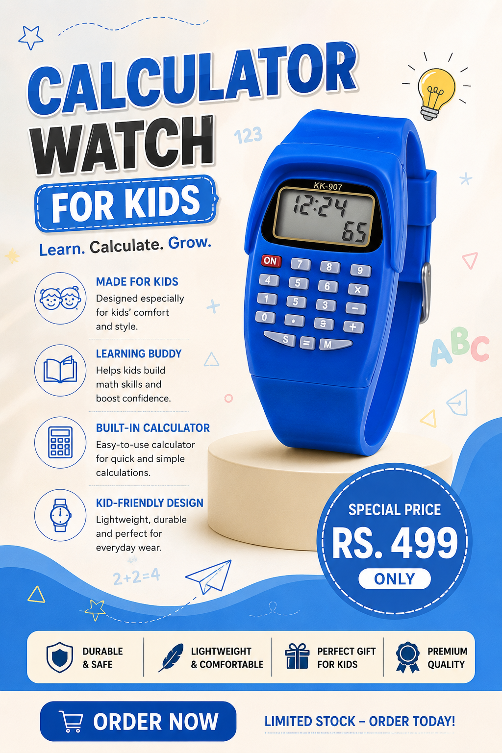 Kids Calculator Watch
